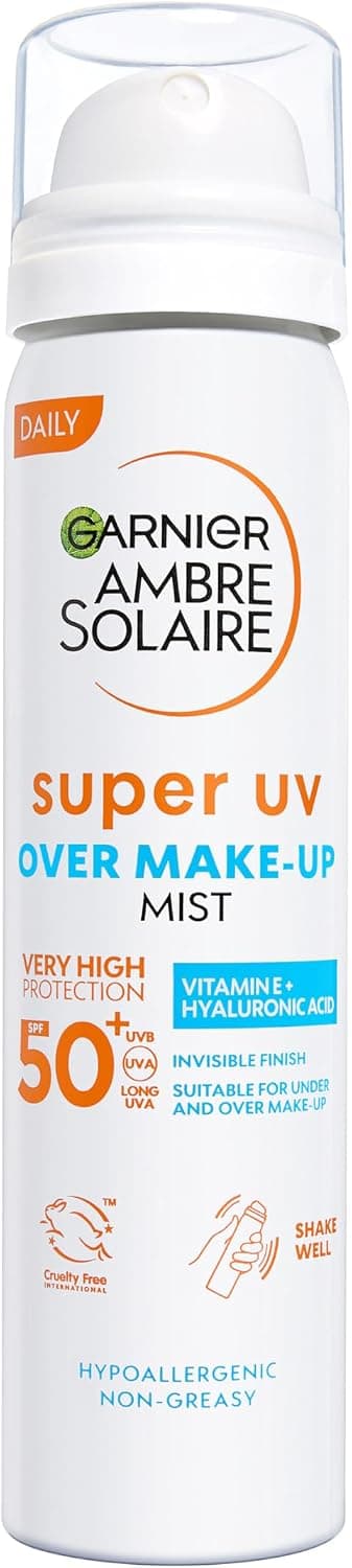 Garnier Ambre Solaire Super UV - Brume Solaire Protectrice Instantanée Visage et Cou - Protection & Anti-Pollution - Pour Tous Types de Peaux - 75 ml - Image 1
