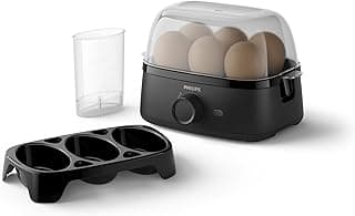 série 3000 Cuiseur d'œufs, différents niveaux de cuisson, format familial, puissance 400 W, accessoire poché, noir (HD9137/90)
