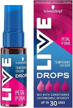 Schwarzkopf LIVE Color Drops Semi-Permanent Hair Color, Vegan, Pink, 2-12 Washes, 30 ml - Image 1