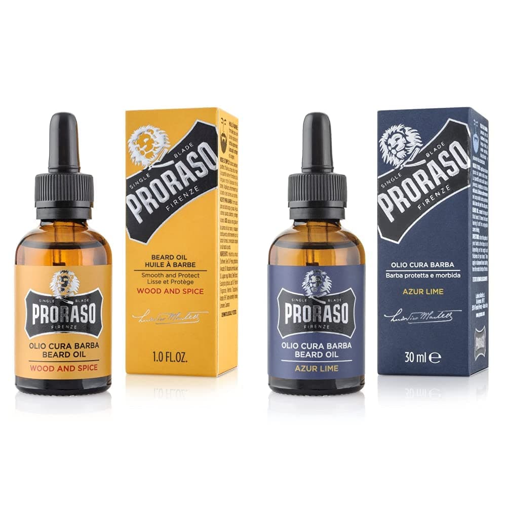 Proraso Huile Barbe, Soin Visage Homme Parfum Bois & Épice, Huile pour Barbe Adoucissante & Protectrice Enrichie en Huiles de Macadamia & Avocat, 30 ml & Huile Barbe Azur Lime, 30 ml - Image 9