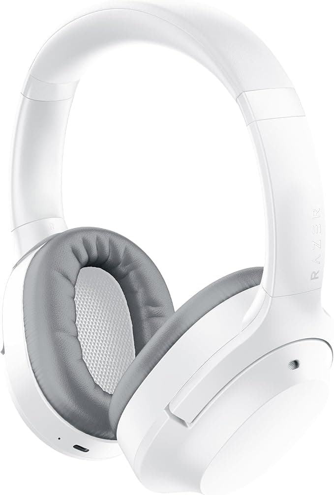 Razer Opus X - Wireless Low Latency Headphones with Active Noise Cancelling ANC (40mm Speakers, Built-in Microphone, Up to 40 Hours of Battery) Mercury White