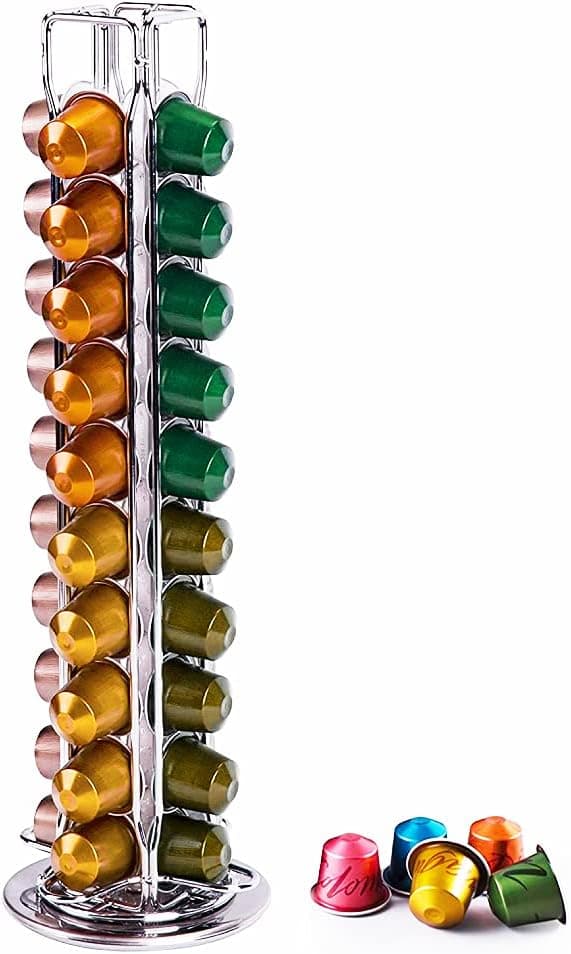 Wdmiya Nespresso Capsule Holder, Nespresso Coffee Capsule Holder 360 Degree Rotating, Capsule Dispenser Nespresso Range, Storage Capsules Display - for 40 Pieces - Image 1