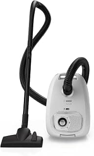Bosch, Série 4, aspirateur avec Sac, Rayon d'action de 11 m, Sac à poussière XL, suceur pour Tissus d'ameublement, suceur Plat, Compartiment à Accessoires intégré, Blanc, BGB41WH1