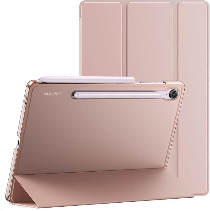 JETech Case for Samsung Galaxy Tab S10 Lite/S10 FE/S9 FE 10.9 Inch, Slim Folio Protective Tablet Case Cover Stand Translucent Trifold Back Support Charging S Pen (Rose Gold) - Image 1
