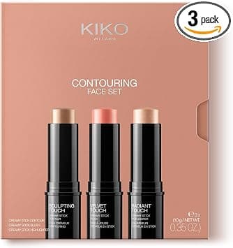 KIKO Milano Contouring Face Set 01, Face Makeup Kit with 3 Sticks: Blush, Highlighter and Facial Contour