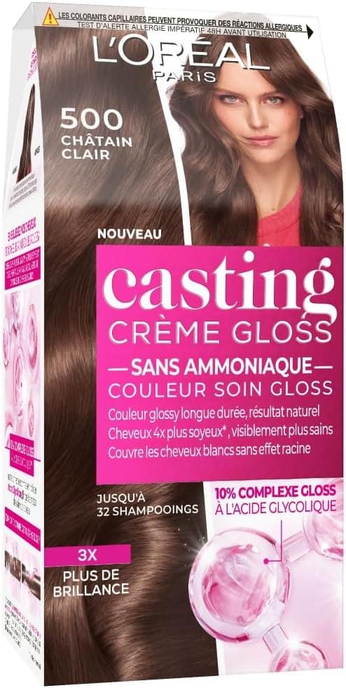 L'ORÉAL PARIS - Semi-Permanent Hair Colour Tone on Tone - Gloss Care Colour - Ammonia Free - Casting Cream Gloss - Shade: Light Brown (500) - Image 1