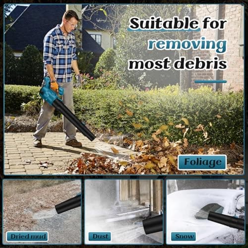 Cordless Leaf Blower for Makita 18V Batteries, Cordless Battery Blower with 3 Speed, Brushless Motor, Hand Leaf Blower for Patio, Lawn (without Battery) (MT) - Image 8
