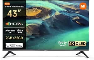 XIAOMI F Pro 43 43-inch 4K UHD QLED Smart TV, Fire TV, Alexa Voice Control, HDR10+, MEMC, 2GB+32GB, AirPlay Compatible          [Energy Class F]