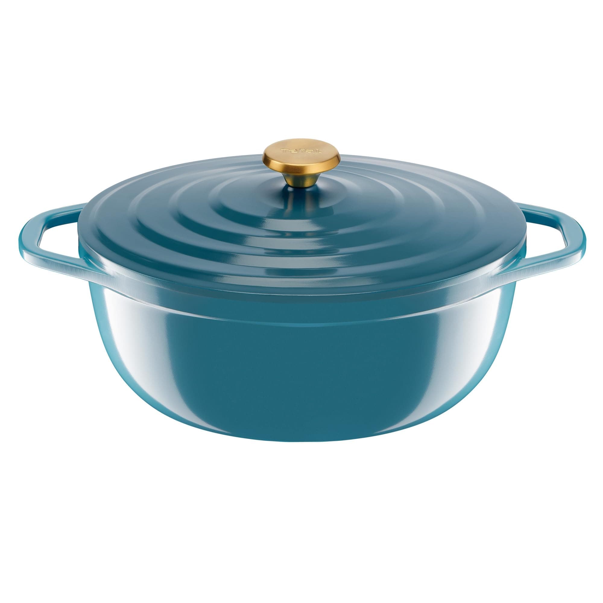 Tefal Air Cast Iron Casserole Dish Oval 30 cm Cast Aluminium Lightweight Easy Clean Safe Ceramic Coating Condensing Lid Oven Safe Induction E2708904 - Image 1