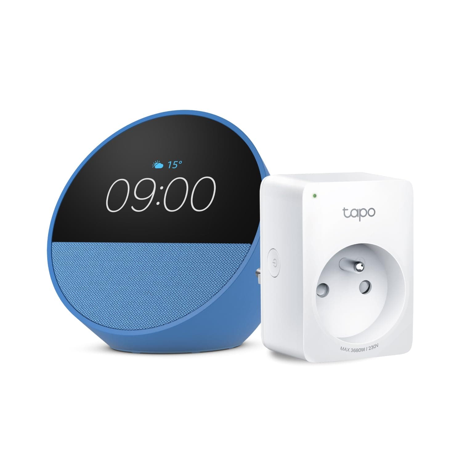 Echo Spot | Bleu + Tapo Matter Prise Connectée, Fonctionne avec Alexa - Kit de démarrage Maison connectée - Image 8