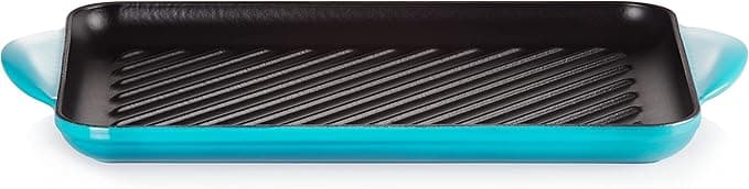 LE CREUSET Enamelled Cast Iron Rectangular Grill, 32 cm, Caribbean Blue, 20202321700460
