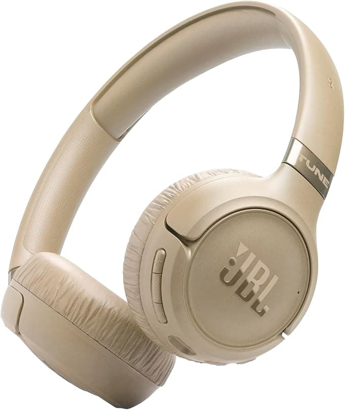 JBL Tune 680 NC Wireless Supra-Ear Headphones, Up to 76 Hour Battery Life, Adaptive Noise Reduction, Smart Ambient, Google Fast Pair, Microsoft Swift Pair, Beige - Image 1