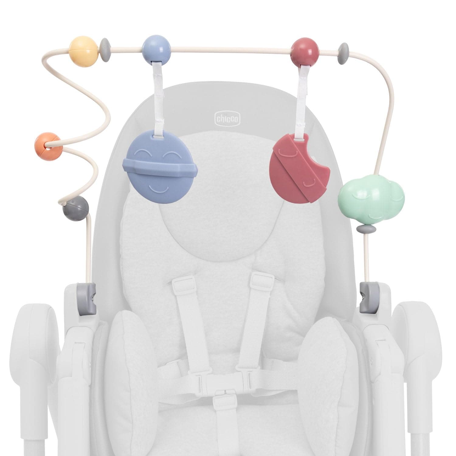 Chicco - Chicco Polly Armonia Highchair Play Bar, Highchair Accessory, Develops Baby Coordination, 0.01m Plus, with Detachable Plush Toys and Teething Ring - Image 1