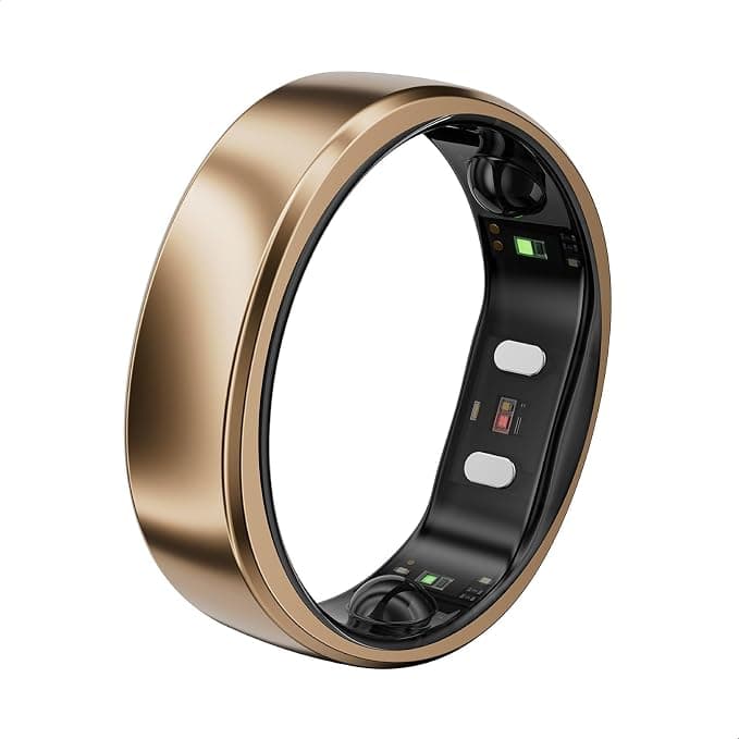 RingConn Gen 2 Air, Ultra-Thin Smart Ring with AI, 10 Day Battery Life, Men & Women, Sleep, Stress and Heart Rate, iOS & Android Compatible (Dune Gold, 10) - Image 1