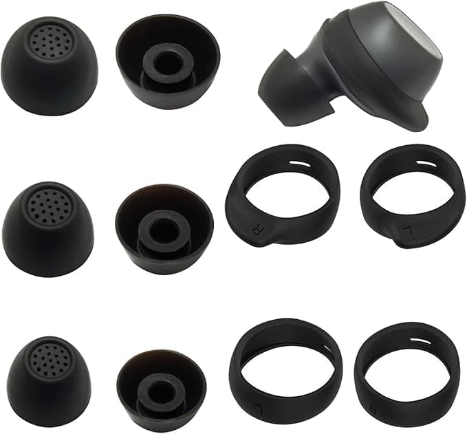 Luckvan 3 Pairs of Silicone Eartips for Samsung Galaxy Buds FE - Black - Image 1