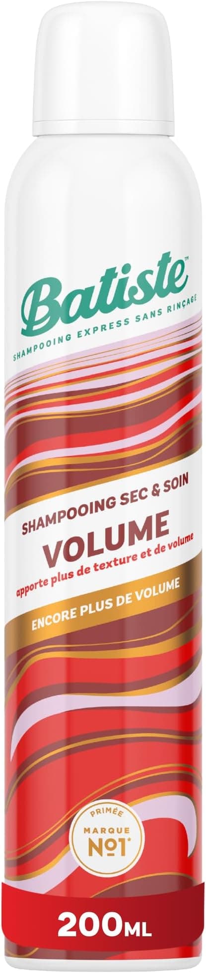 Batiste Dry and Care Shampoo, Volume, Refreshes Hair and Provides Volume, Enriched with Densifying Collagen, Absorbs Excess Sebum, No Residue, No Rinse, 200 ml