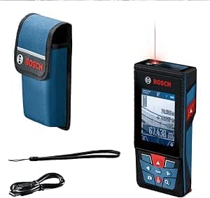 Bosch Professional GLM Laser Rangefinder 150-27 C (Built-in Camera, Built-in 3.6 V Battery, Range: Up to 150 m, Robust, IP54, ± 1.5 mm*, Hand Strap, Cover)