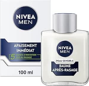 Nivea Men NIVEA MEN Sensitive Skin Aftershave Balm (1 x 100 ml), After Shave Care Enriched with Chamomile & Hazel, Face Care for Men 0% Alcohol for Sensitive Skin