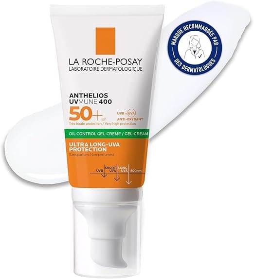 La Roche-Posay La Roche-Posay, Anthelios UVMUNE 400, Oil Control Very High Protection Cream Gel, SPF50+, Fragrance-Free, for Combination to Oily Acne-prone Skin, 50 ml