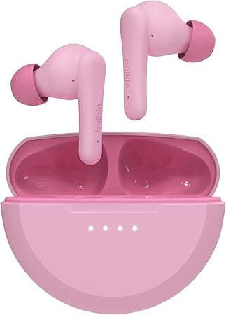 BELKIN Belkin SoundForm Nano 2 Bluetooth Headphones for Kids (Built-in Mic, 28H Playtime, Volume Limited to 85DB, IPX5 Waterproof Rating, for iPhone, iPad, Galaxy, etc.) - Pink