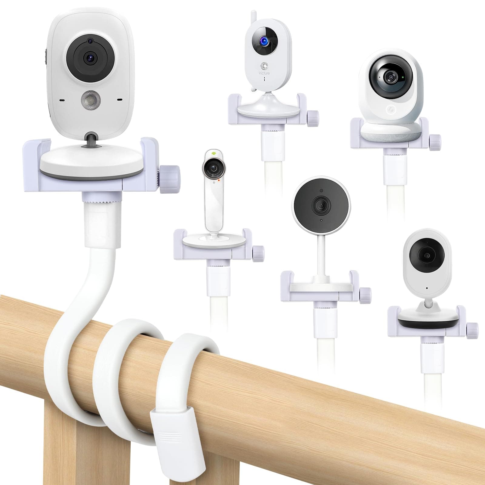 OFFCUP Baby Camera Holder, Universal Baby Monitor / Babyphone Clip Compatible with Philips Avent Flexible Foldable Without Drilling Accessory Holder for Video Baby Monitor - Image 1