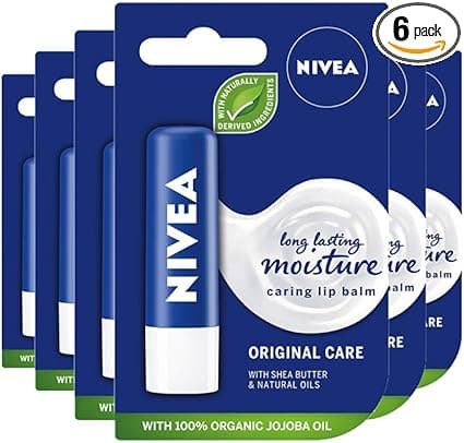 NIVEA Baume à lèvres Original Care - Lot de 6 (6 x 4,8 g) - Hydratant protecteur pour les lèvres au beurre de karité et aux huiles naturelles - Image 4
