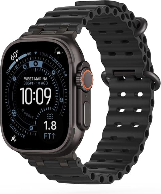 TiMOVO Ocean Band Compatible with Apple Watch Ultra 3/2/1 49mm, Breathable Sport Band with Upgraded Metal Connector for Men and Women - Image 1