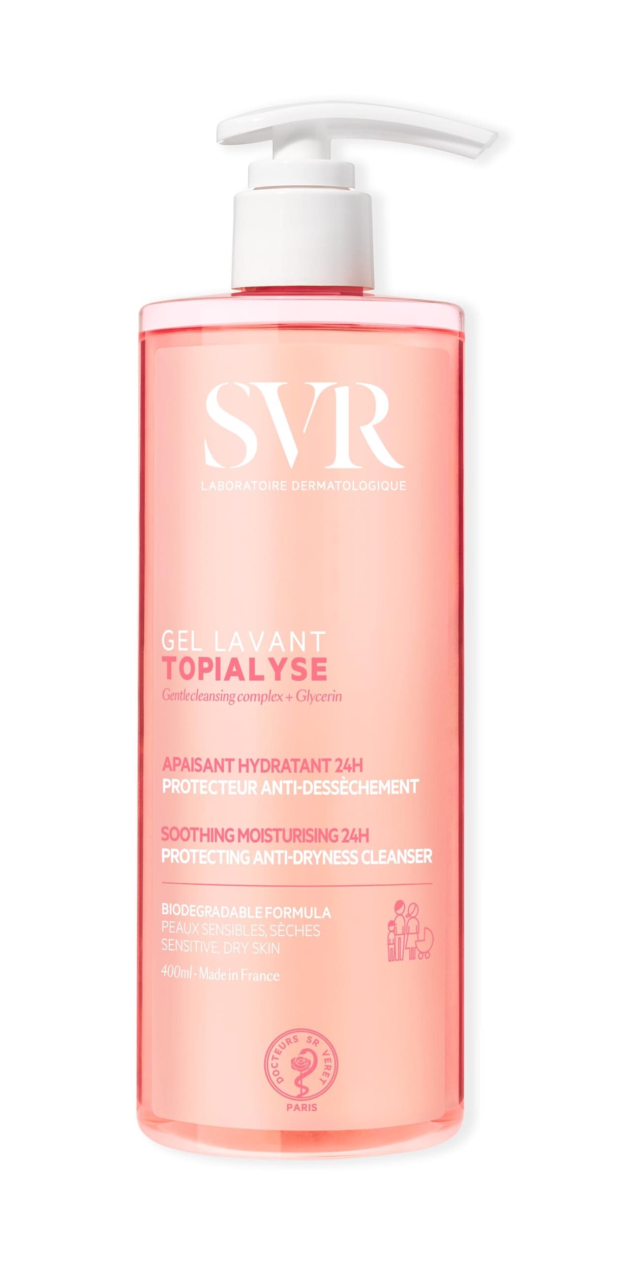 SVR - Topialyse Gel Lavant - Nettoyant doux protecteur anti-dessèchement - Pour peaux sèches et sensibles - Glycérine végétale, Omégas 3-6-9-400 ml - Image 5