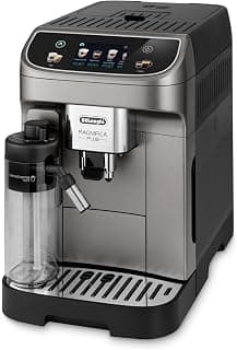 De'Longhi Magnifica Plus ECAM320.70.SB, Machine à Café Automatisée avec LatteCrema Chaud pour Cappuccino, Écran Tactile Couleur Complet, Fonction Tirage Supplémentaire, Fonction x2, Noir Titane