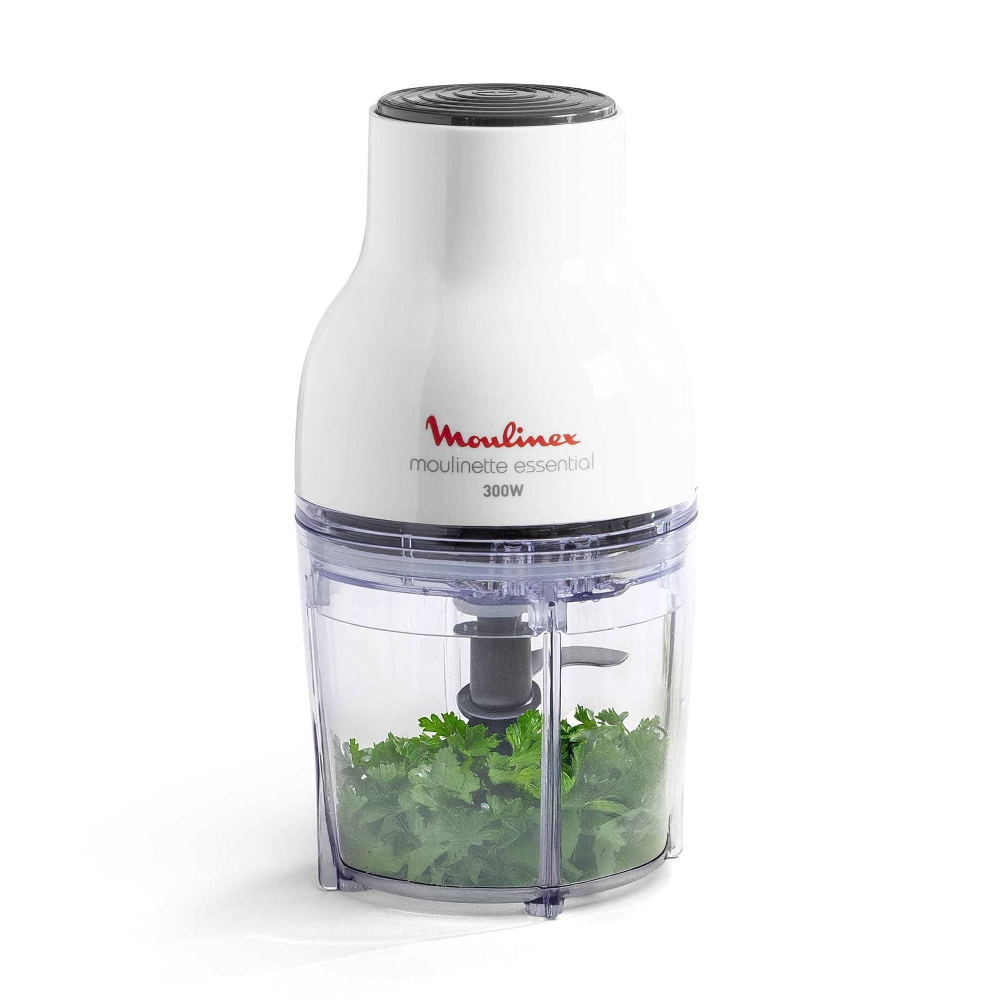 Moulinex Electric Chopper, 400 ml, 300 W, 4 Blades, 3-in-1 Function, Chopper, Blender, Mixed, Single Pressure System, Essential DJ520110, White
