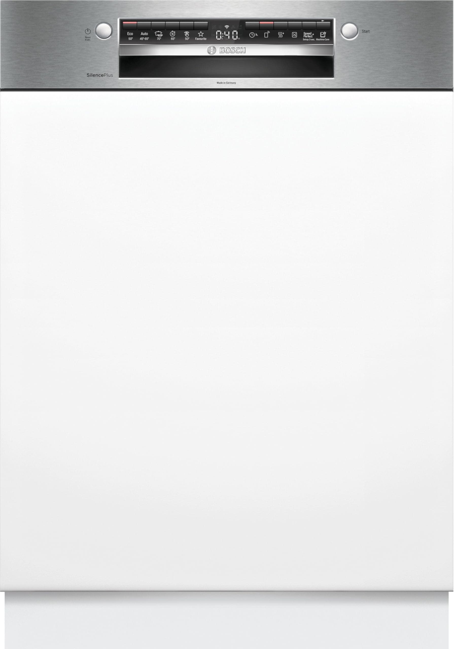 Bosch SMI4HCS07E, Series 4, Dishwasher 60 cm, Built-In with Headband, Brushed steel - Image 1