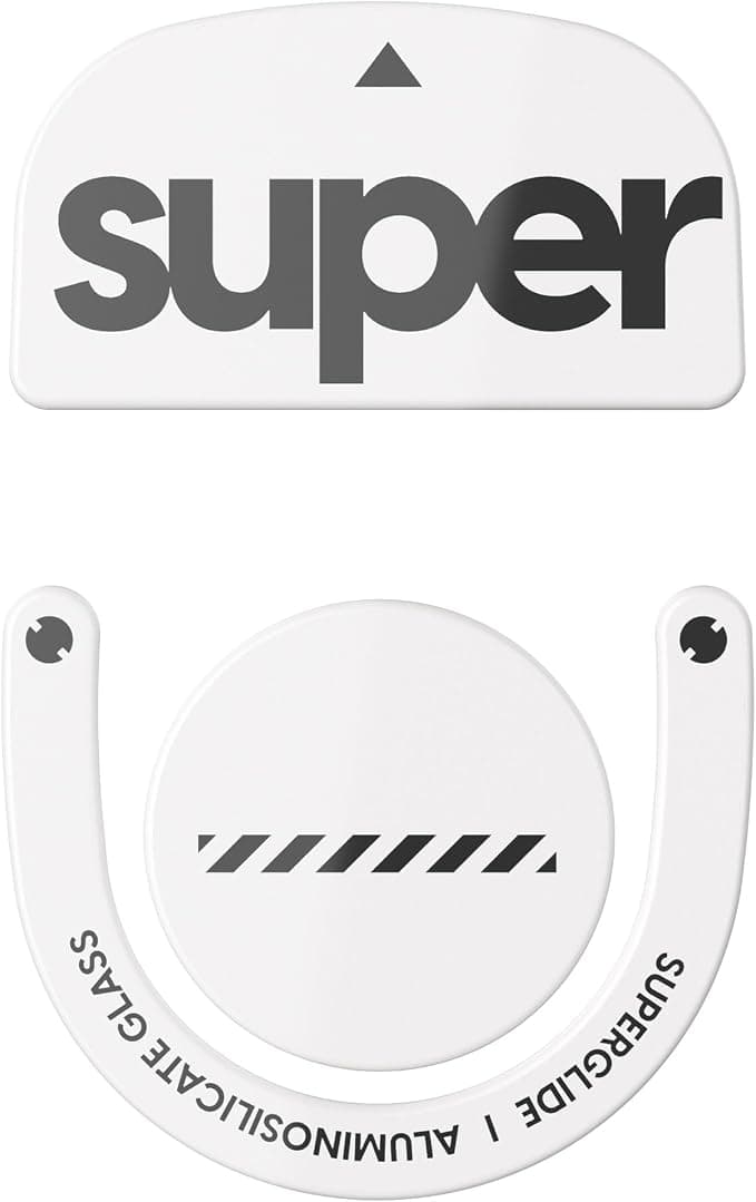 Pulsar Gaming Gears Superglide2 Mouse Feet with Textured Surface for Logitech G Pro X Superlight2 with Heavy Duty Glass, Smooth and Durable Sole for Logitech G Pro X Superlight2 White - Image 1
