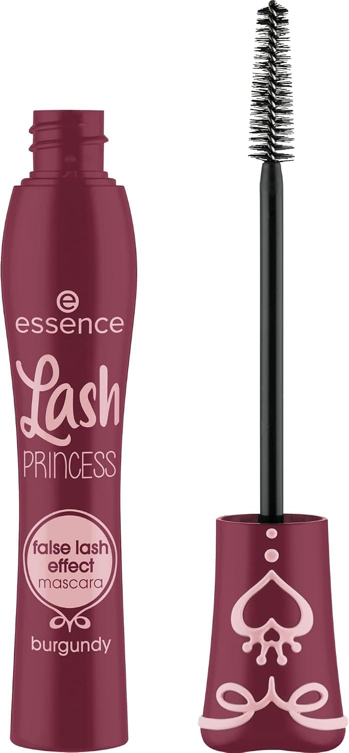 essence Lash PRINCESS false lash effect mascara burgundy, mascara volume, effet faux cils, teinte bordeaux, brosse conique en fibres, 12ml - Image 1