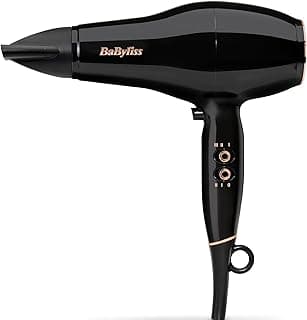 Pro Power Hair Dryer - 2300W Powerful Hair Dryer, Professional AC Motor, Ionic Anti-Frizz Technology, 3 Temperature Settings & 2 Speed Settings, Black, D5245E