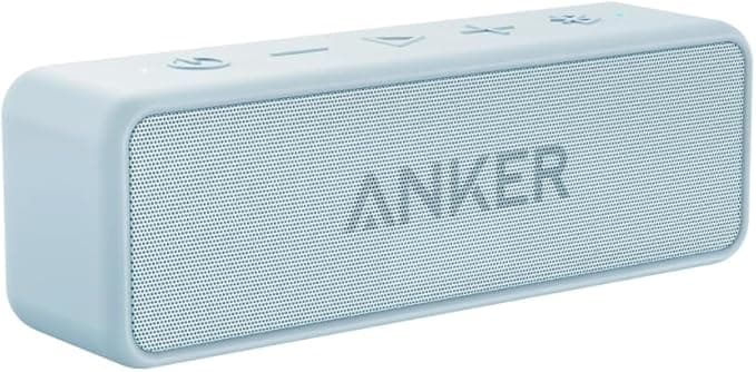 Soundcore Anker 2 Enceinte Bluetooth, Enceinte Bluetooth Puissante sans Fil avec Basses Puissantes, Autonomie de 24 Heures, Porté de 20 m, Etanche Waterproof IPX7 et Microphone Intégré