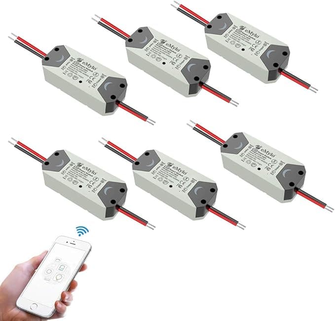 eMylo WiFi Smart Switch Universal WiFi Light Switch Smart Home DIY Wireless Relay Module Remote Control Timer Voice Control with Alexa, Google Home Via Android IOS 6PCS