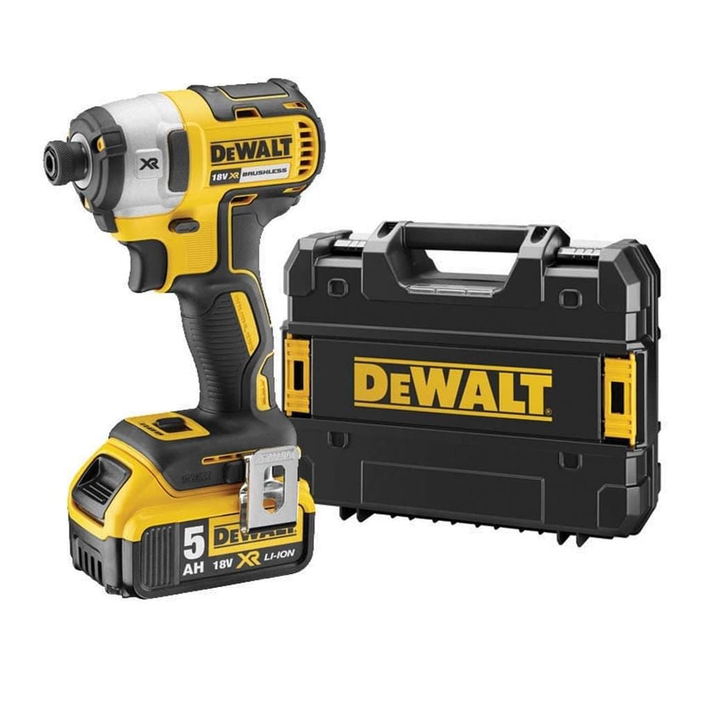 DEWALT - Visseuse à Chocs Brushless XR 18V Li-Ion 5Ah - DCF887P2-QW - Visseuse Électrique sans Fil avec Coffret TSTAK, 2 Batteries / Chargeur - 3 Vitesses (0-1000/2800/3250tr/min) - Mandrin ¼” - 400W [Classe énergétique A] - Image 3