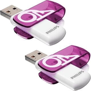 Vivid Edition High Speed USB 2.0 Flash Drive 2X 64GB with Swivel Cap for PC, Laptop, Computer Data Storage, Read Speed up to 25MB/s