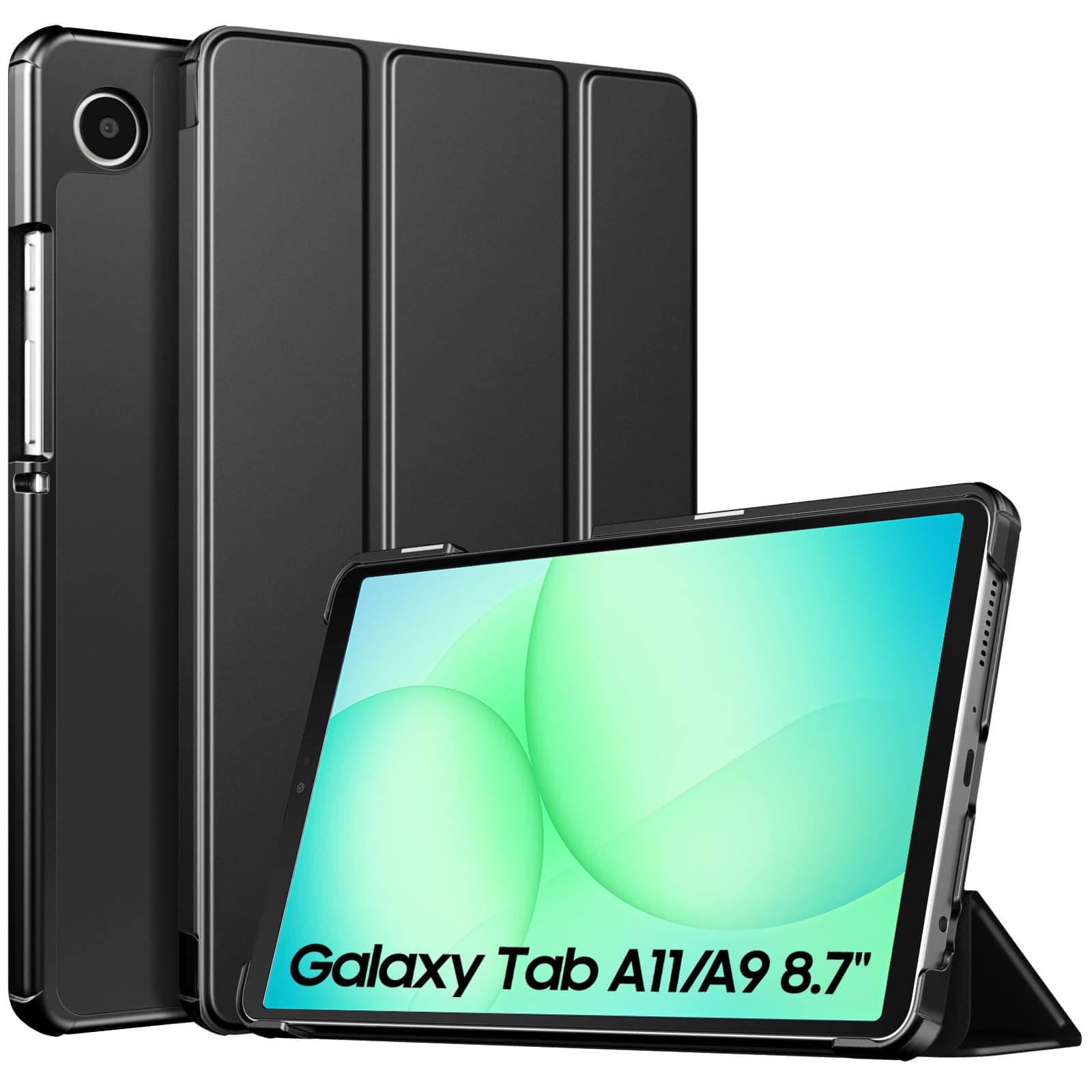 TiMOVO Case Compatible with Samsung Galaxy Tab A11/A9 8.7 Inch (2025/2023), Slim Lightweight Protective Case with Hard PC Back, Black - Image 1