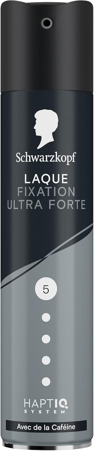 SCHWARZKOPF, Laque Fixation Ultra Forte, Technologie Haptiq System, Formule à la caféine, Végane, Sans silicone, Protège contre humidité et vent, Tenue et resistance longue durée, 250ml