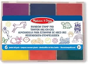 Melissa & Doug - Rainbow Ink for Stamp - Ink Stamp With Colours - Children's Creative Hobbies - Activity Toy, Development & Learning Toy - Gift for Children Ages 3+