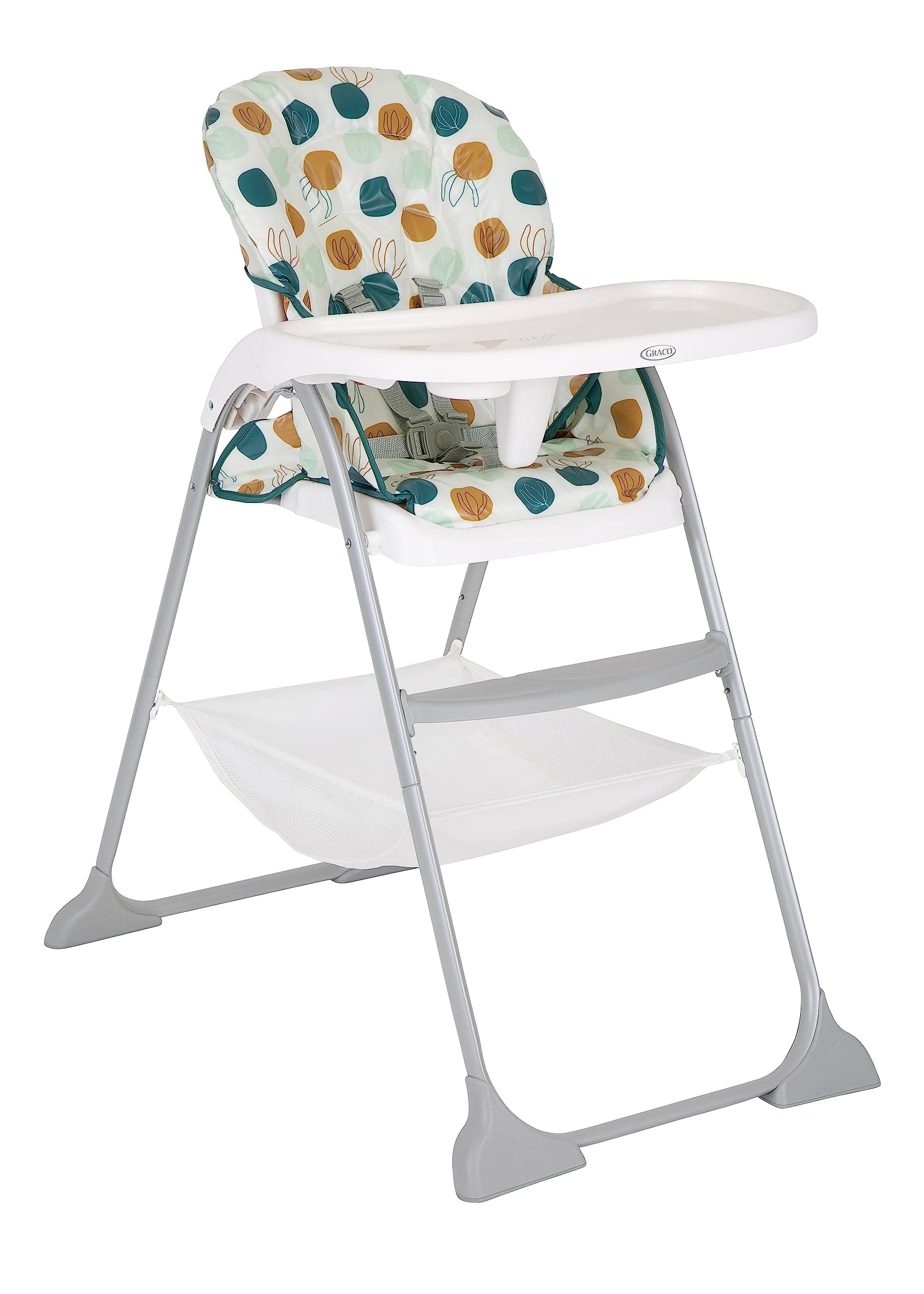 Graco SnackEase Quick Folding High Chair, 6 Months to Approximately 3 Years (Max. 15 kg), Lightweight, Washable, One-Handed Quick Folding, Multi-Colour, Organza - Image 1