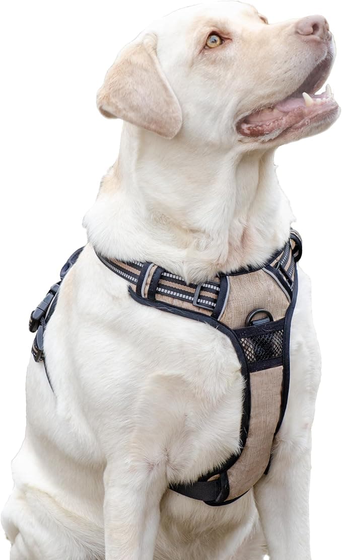 Ferplast Ferplast Dog Harness, 2 Rings for Maximum Control, Anti-Pull Dog Harness, Adjustable, Reflective, Breathable, Dog Harness Ideal for Training L, Beige