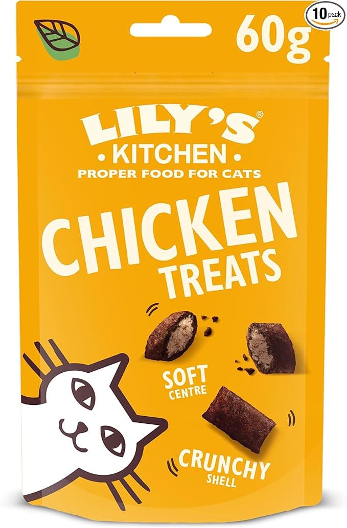 Lily's Kitchen Lily's Kitchen Made from Natural Ingredients Treat Pack for Cats Adults Chicken Treats "The Ultimate Temptation" Grain-Free Recipes 10 x 60g