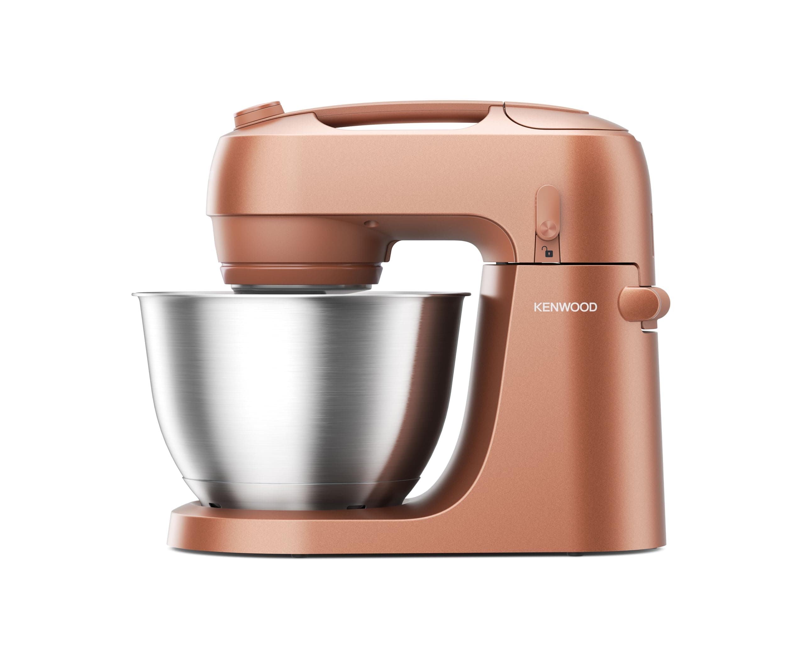 Kenwood Go KZM35.000RD Space-Saving Mixer with 4 Litre Bowl, K Hook, Balloon Whisk, Dough Hook, Splash Guard and Measuring Spoon, Metal Body with Handle - Image 1