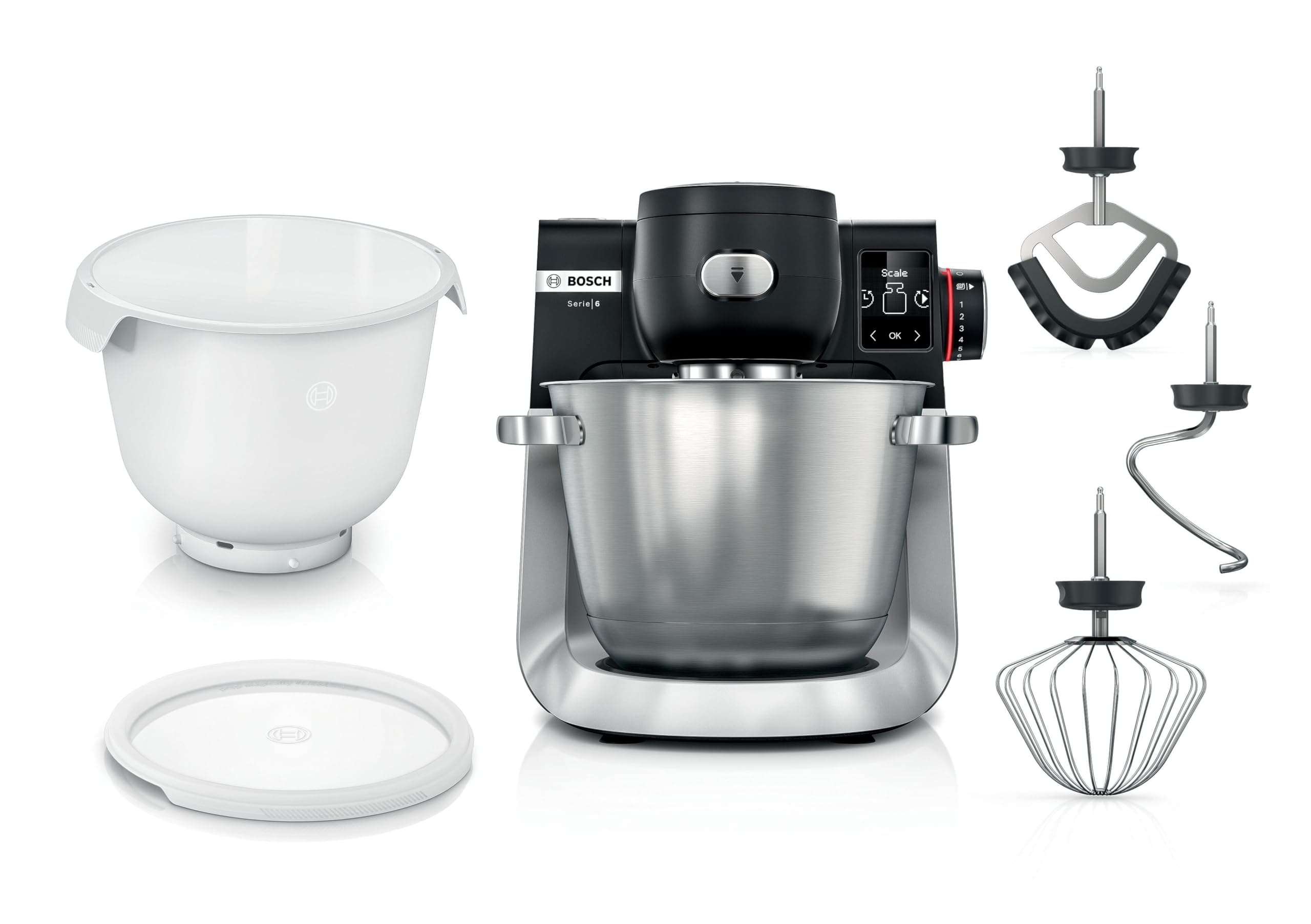 Bosch MUMS6ZS18 Food Processor Series 6 2 Bowls 5.5L Stainless Steel Plastic Integral Scale 7 Programs Automatic 7 Modes Planetary Mixer Hooks Kneader/Stirrer/Broom Silicone - Image 1
