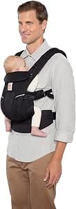Ergobaby Omni Breeze Baby Carrier for Newborns, Newborn to 45 lbs, Ergonomic 4-Position SoftFlex™ Mesh Baby Carrier for Belly and Side and Back Carrier (Onyx Black)