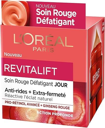 L'Oréal Paris - Revitalift - Relaxing & Energizing Red Care - Anti-Wrinkle & Extra Firmness - Enriched with Pro-Retinol and Red Ginseng - For All Skin Types - 50 ml - Image 1