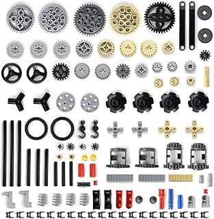 116 Pieces Technic Parts Gears Set Axles Set Engineering Parts Gears-Axle-Pin-Connector Technical Parts Transmission Equipment Compatible with Lego Technic