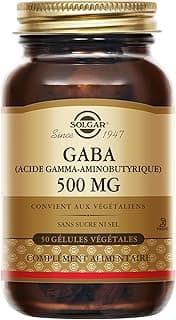 Solgar Solgar GABA 500 mg - Acide Aminé - Vegan - Neurotransmetteur - Système nerveux - Complément Alimentaire - Flacon de 50 gélules végétales